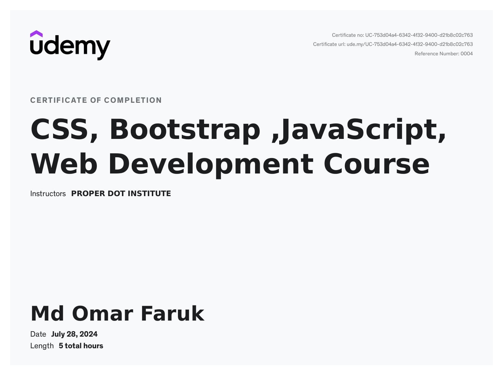 CSS, Bootstrap, JavaScript, Web Development Course